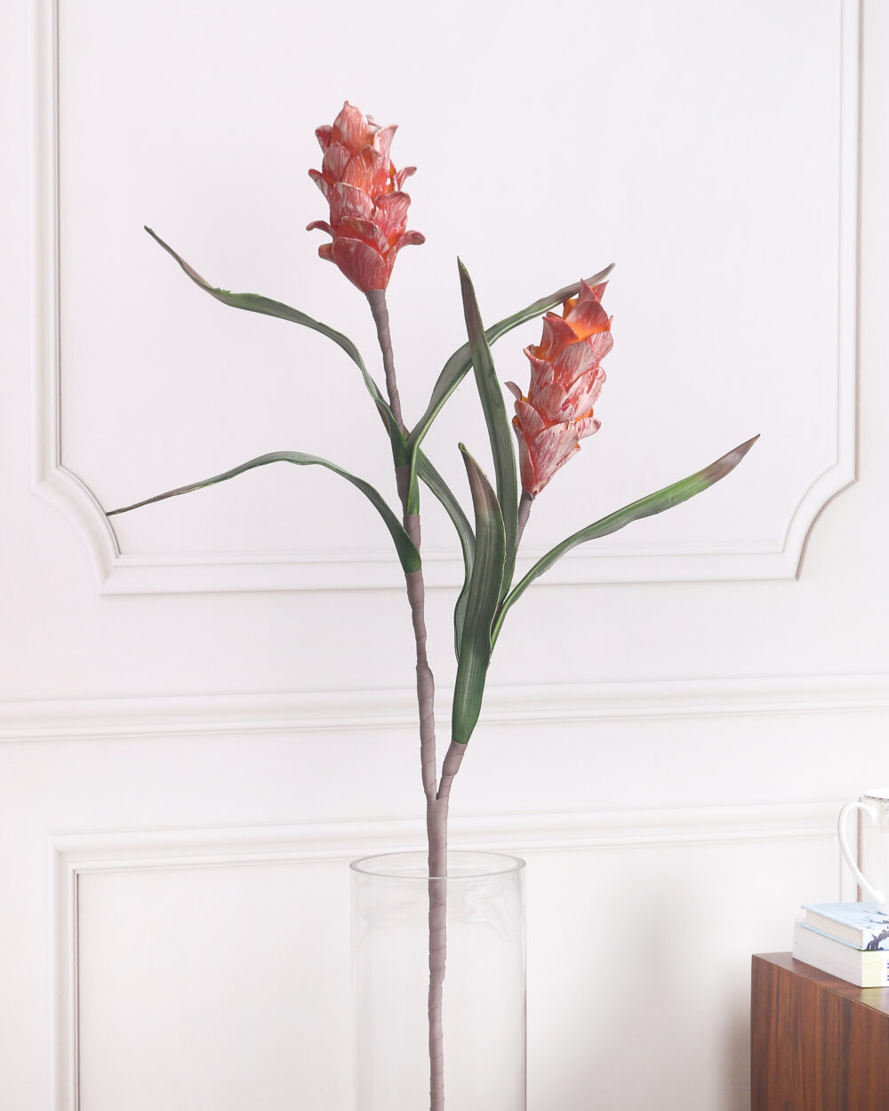 Artificial Ginger Foam Flower Stem - Orange