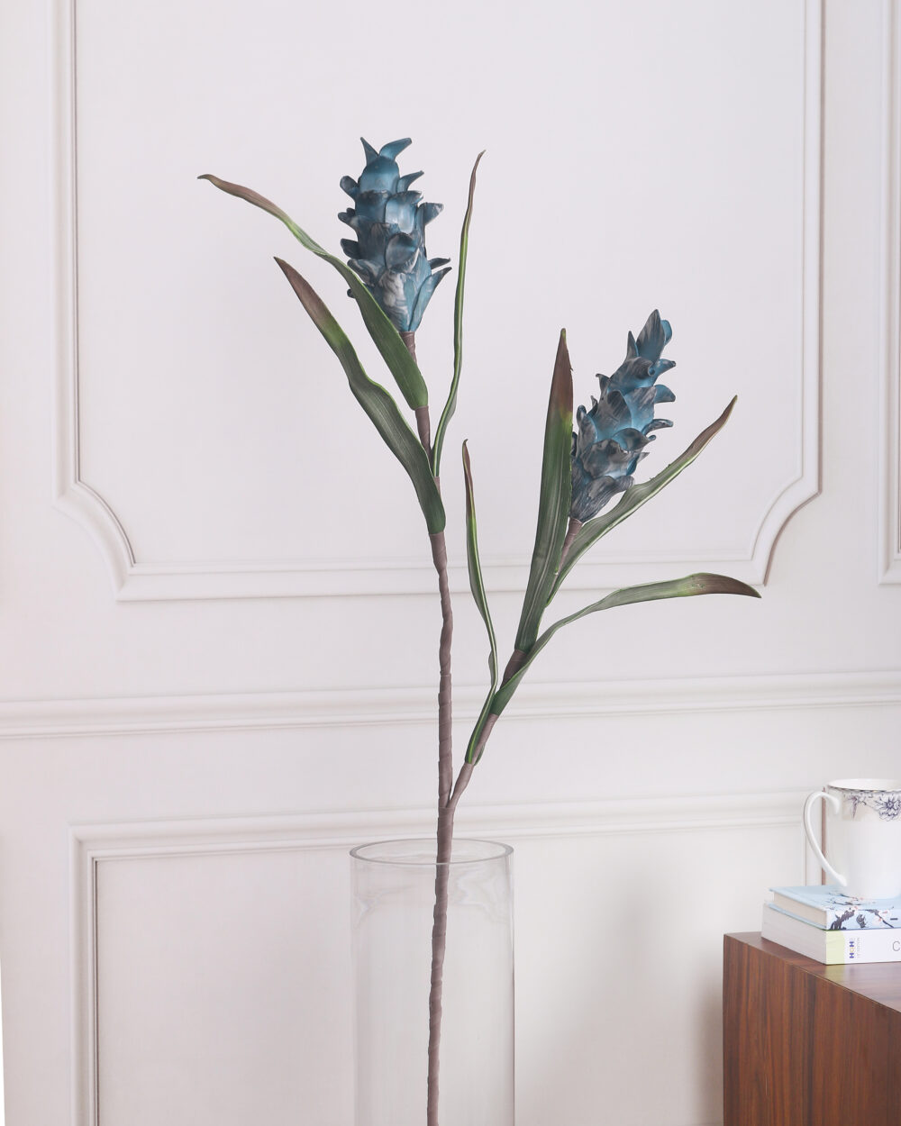 Artificial Ginger Foam Flower Stem - Blue