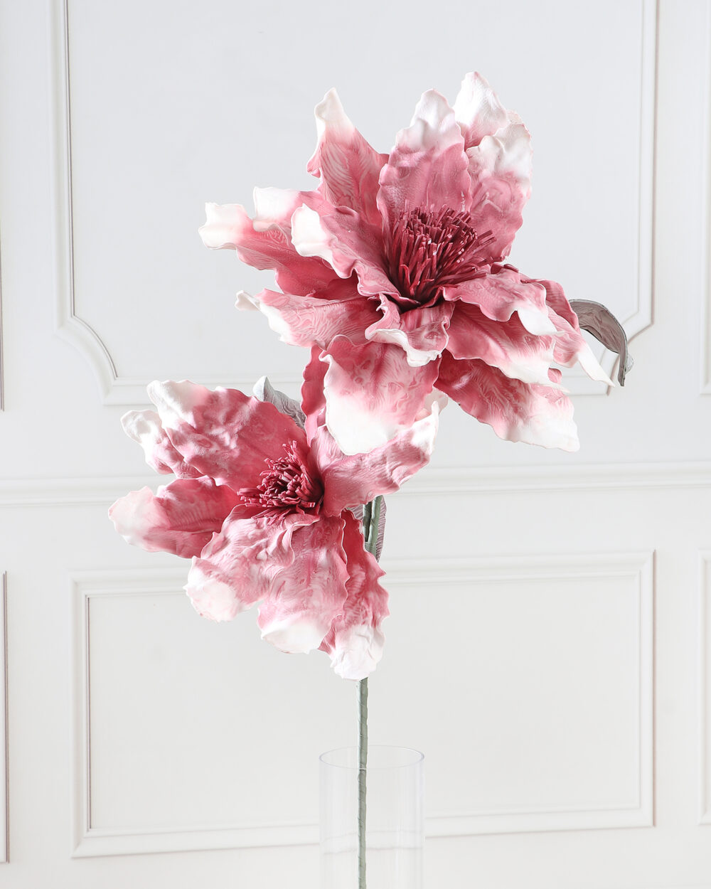 Artificial Magnolia Foam Flower Stem - Pink White