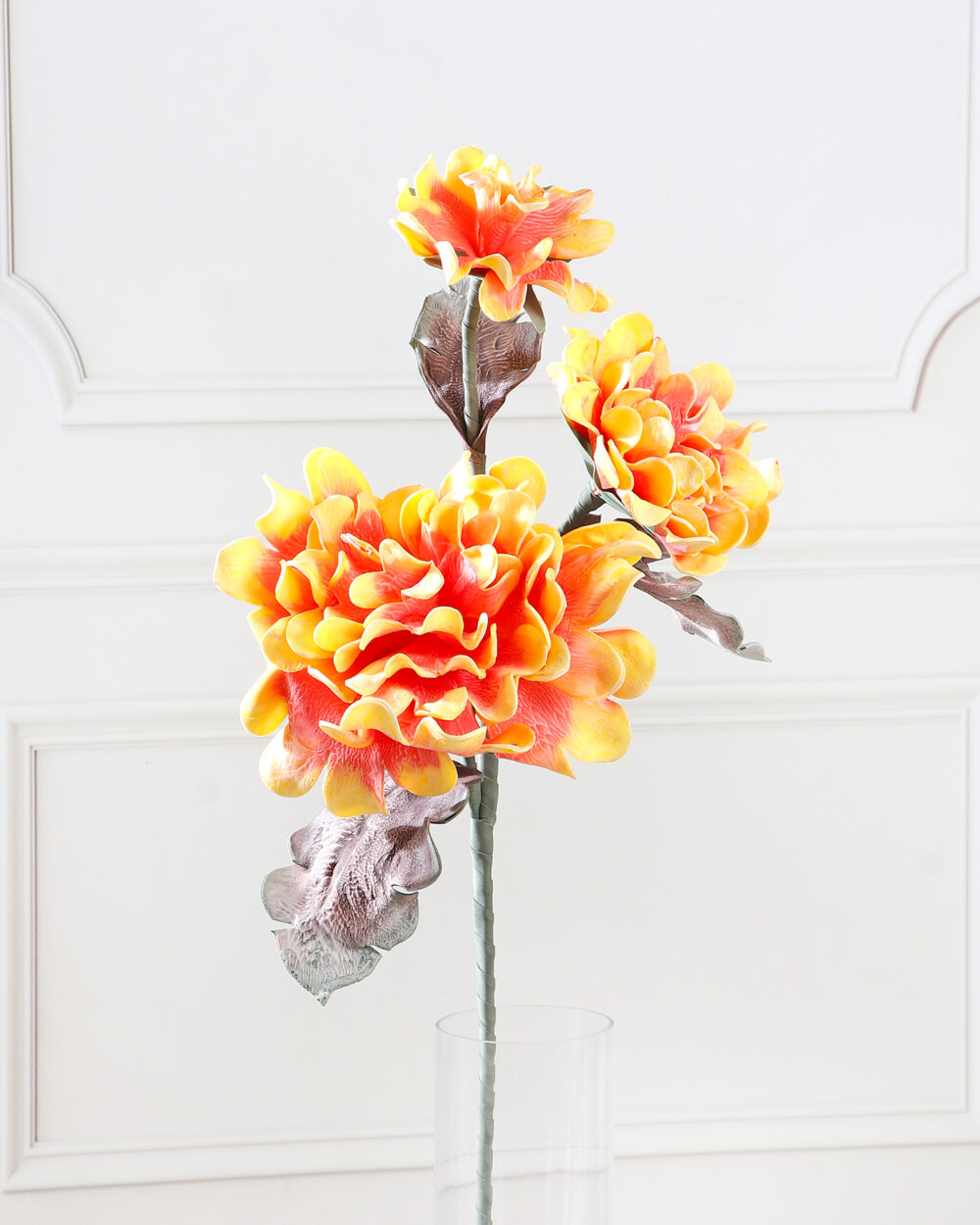 Artificial Hydrangea Foam Flower Stem - Orange