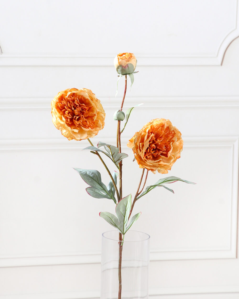 Faux Peony Flower Stem - Yellow