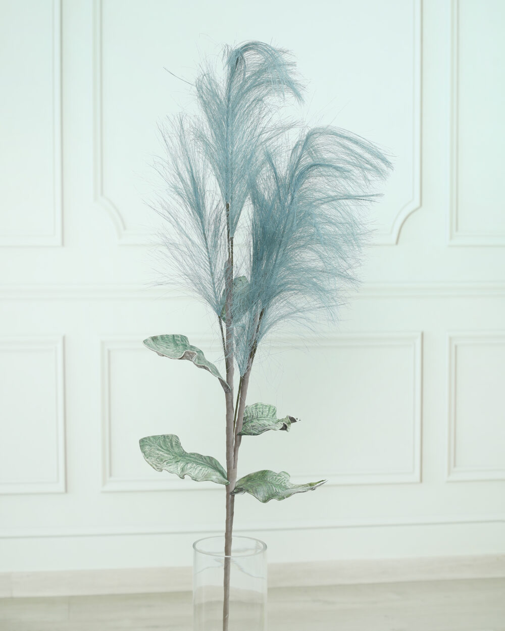 Artificial Pampas Foam Flower Stem - Blue