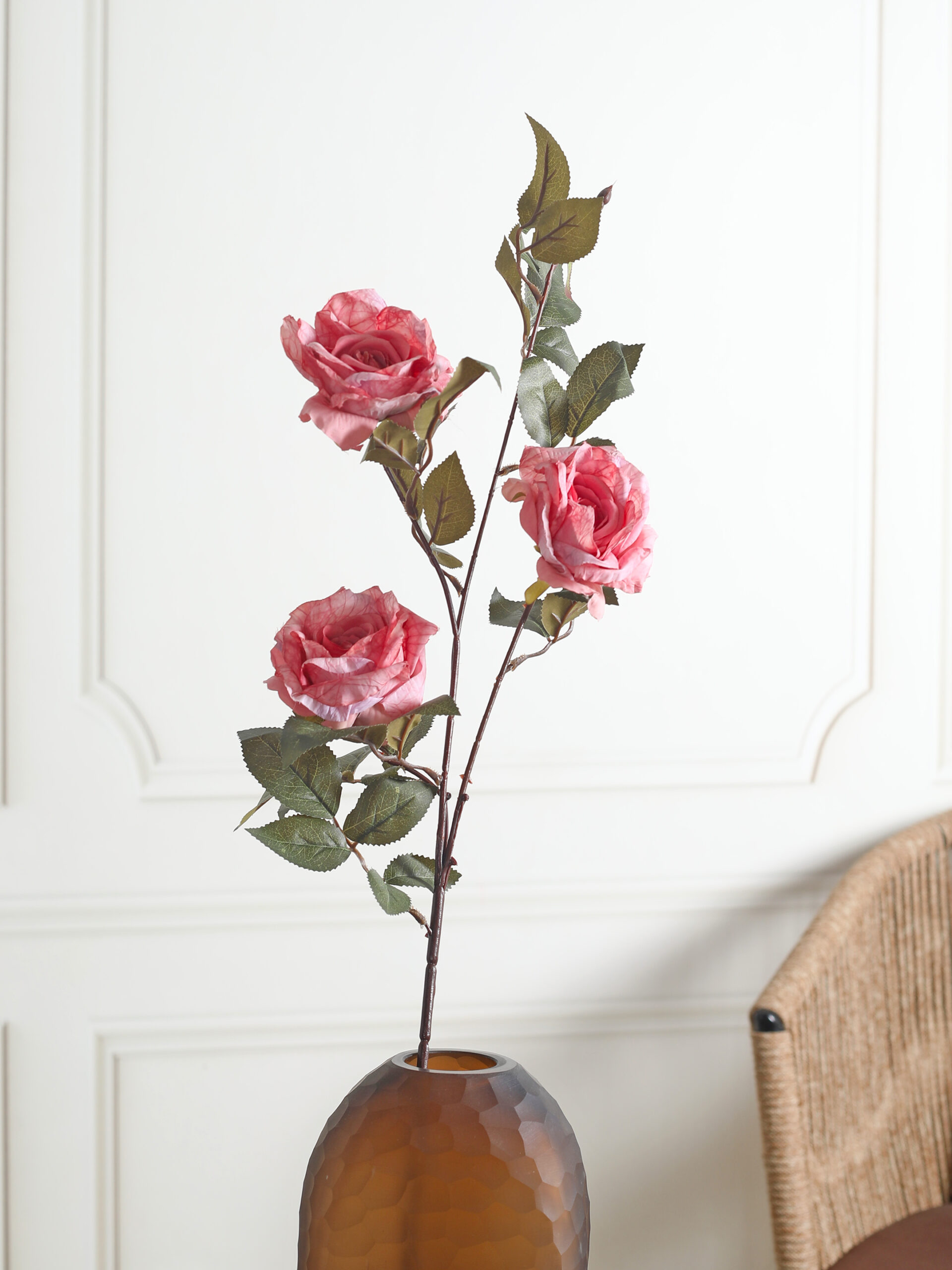 Artificial Cabbage Rose Flower Stem - Pink