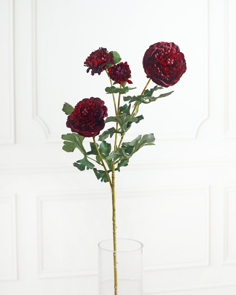 Artificial Peony Flower Stem - Red