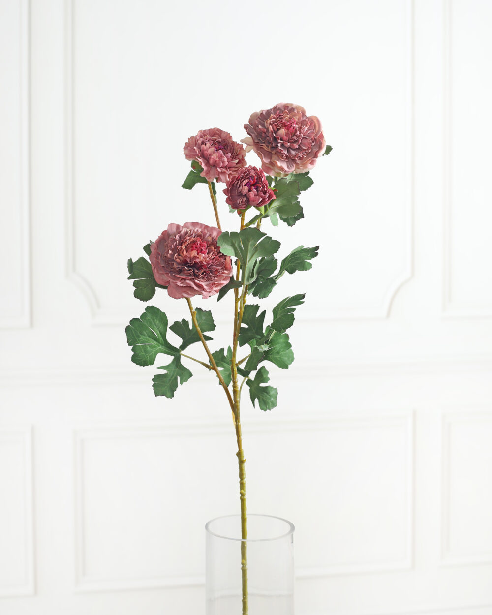 Artificial Peony Flower Stem - Maroon
