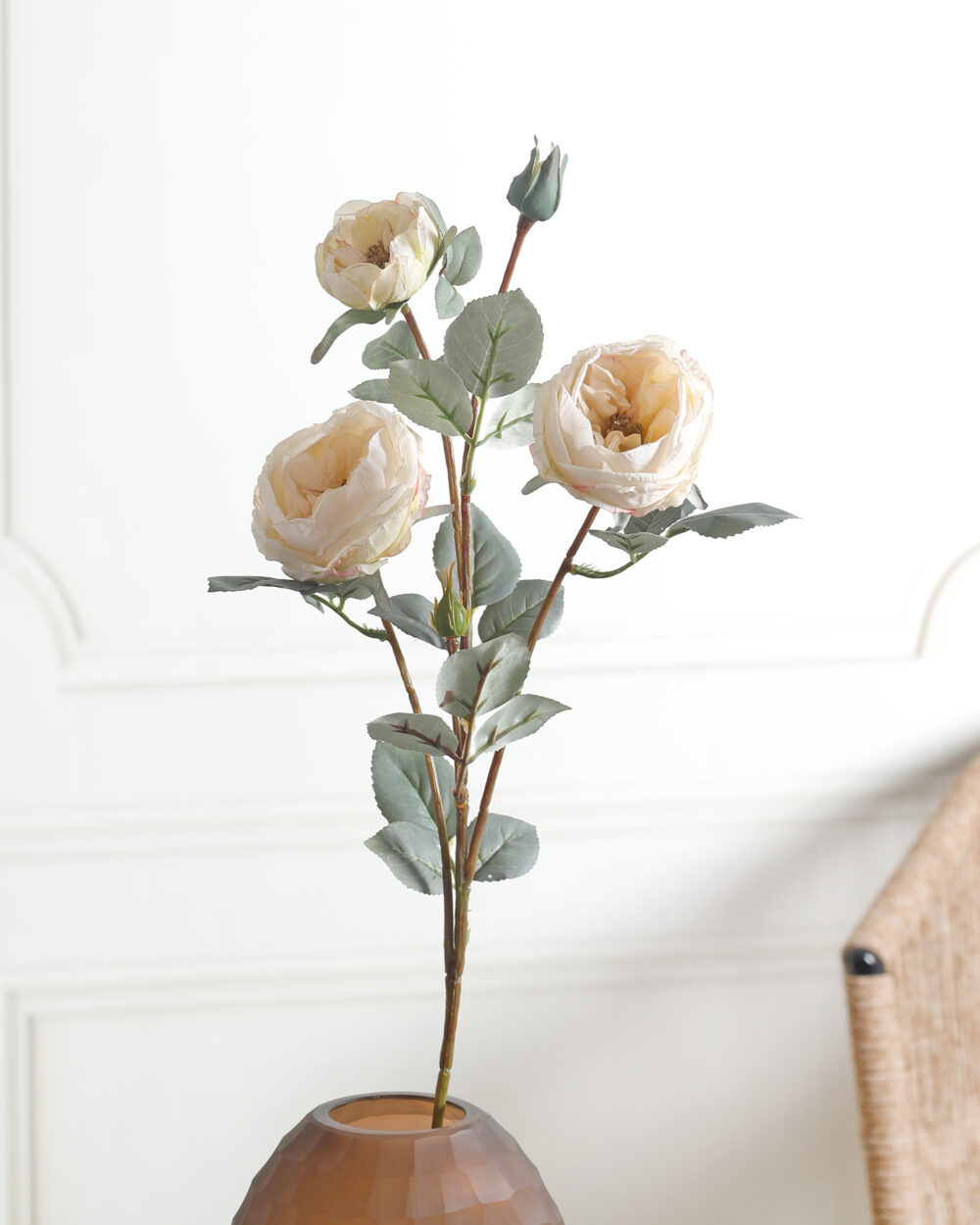 Artificial Peony Flower Stem - White