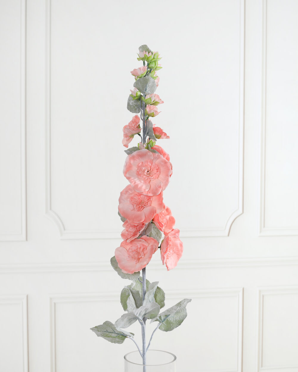 Artificial Hollyhock Flower Stem - PEACH