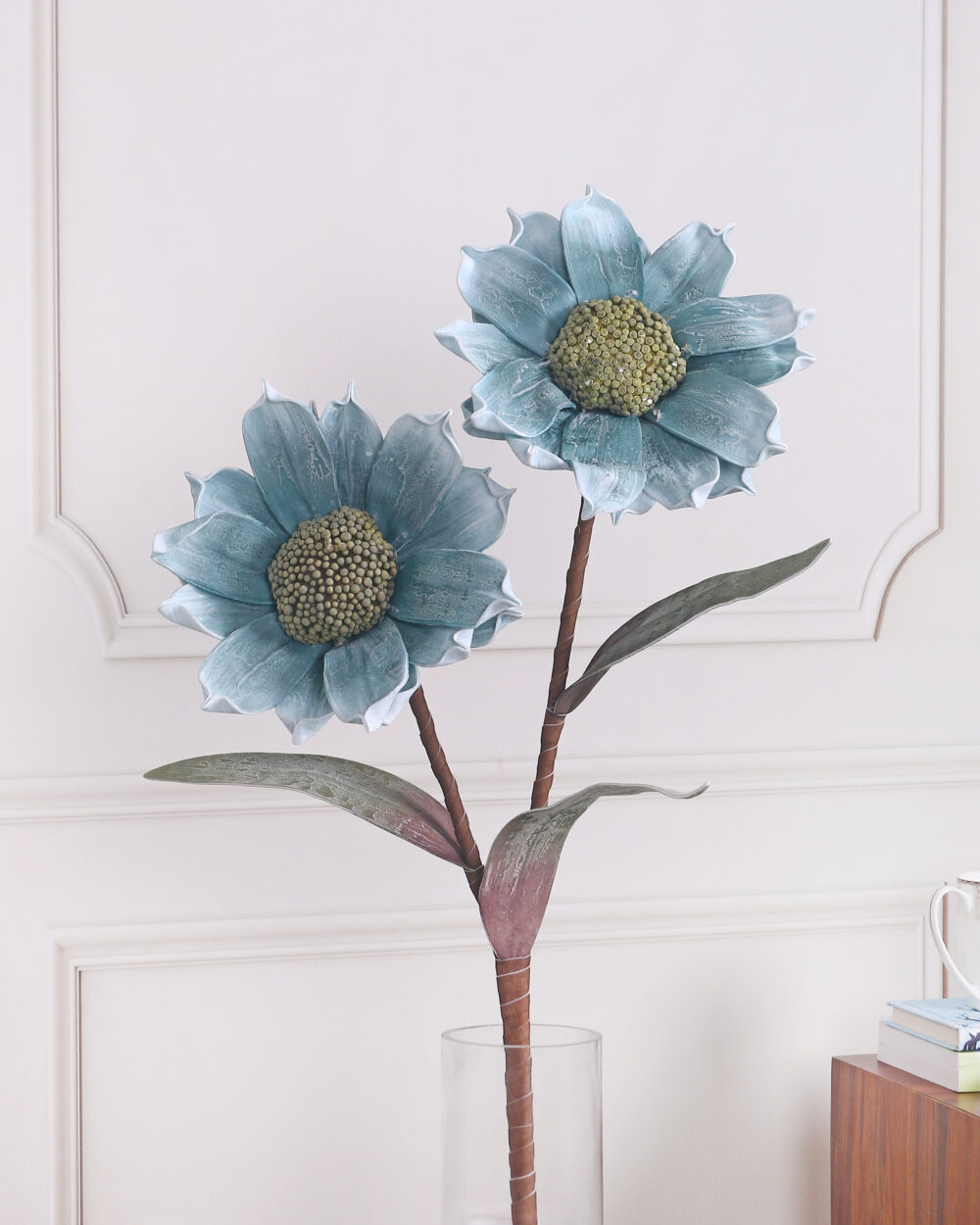 Artificial Sunflower Foam Flower Stem - Blue