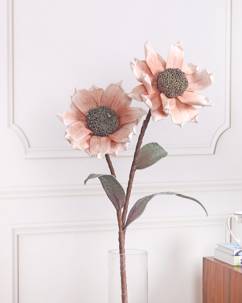 Artificial Sunflower Foam Flower Stem - Beige