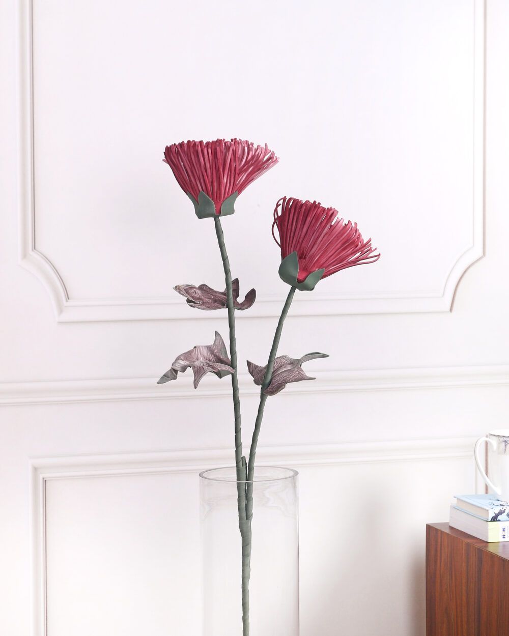 Artificial Pin Cushion Foam Flower Stem - Pink