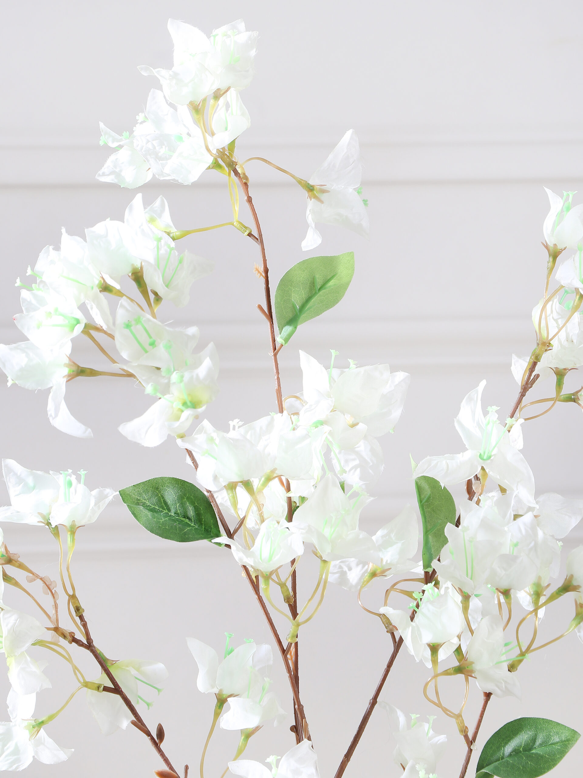 Artificial Bougainvillea Flower Stem - White - Image 2