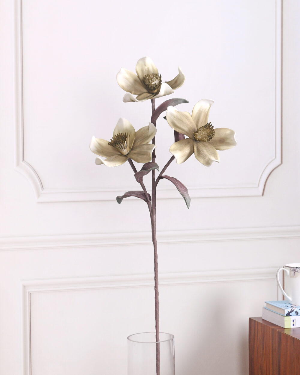 Artificial Chinese Magnolia Foam Flower Stem - Olive