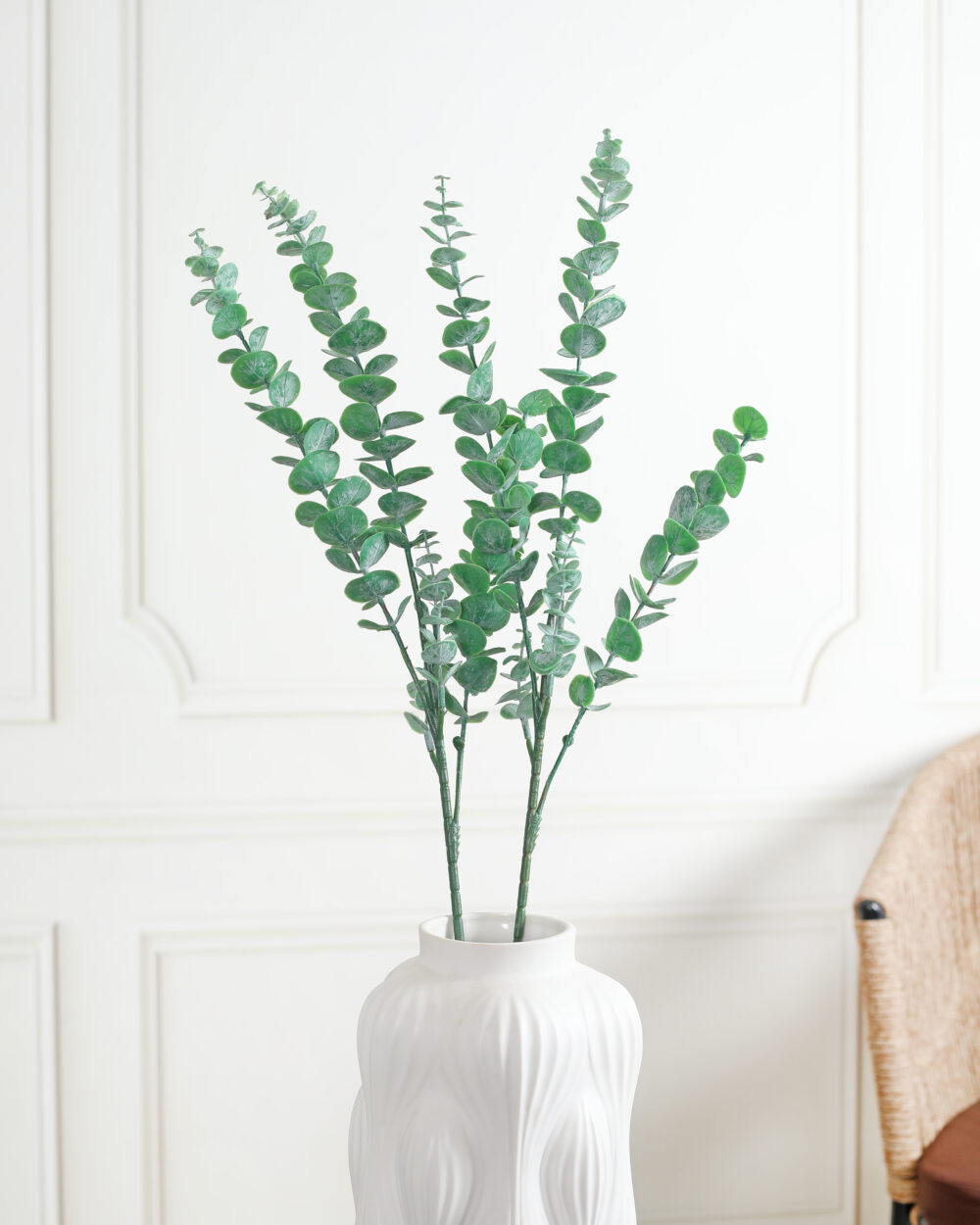 Artificial Real Touch Eucalyptus Leaves Stem - Green, Pack of 2