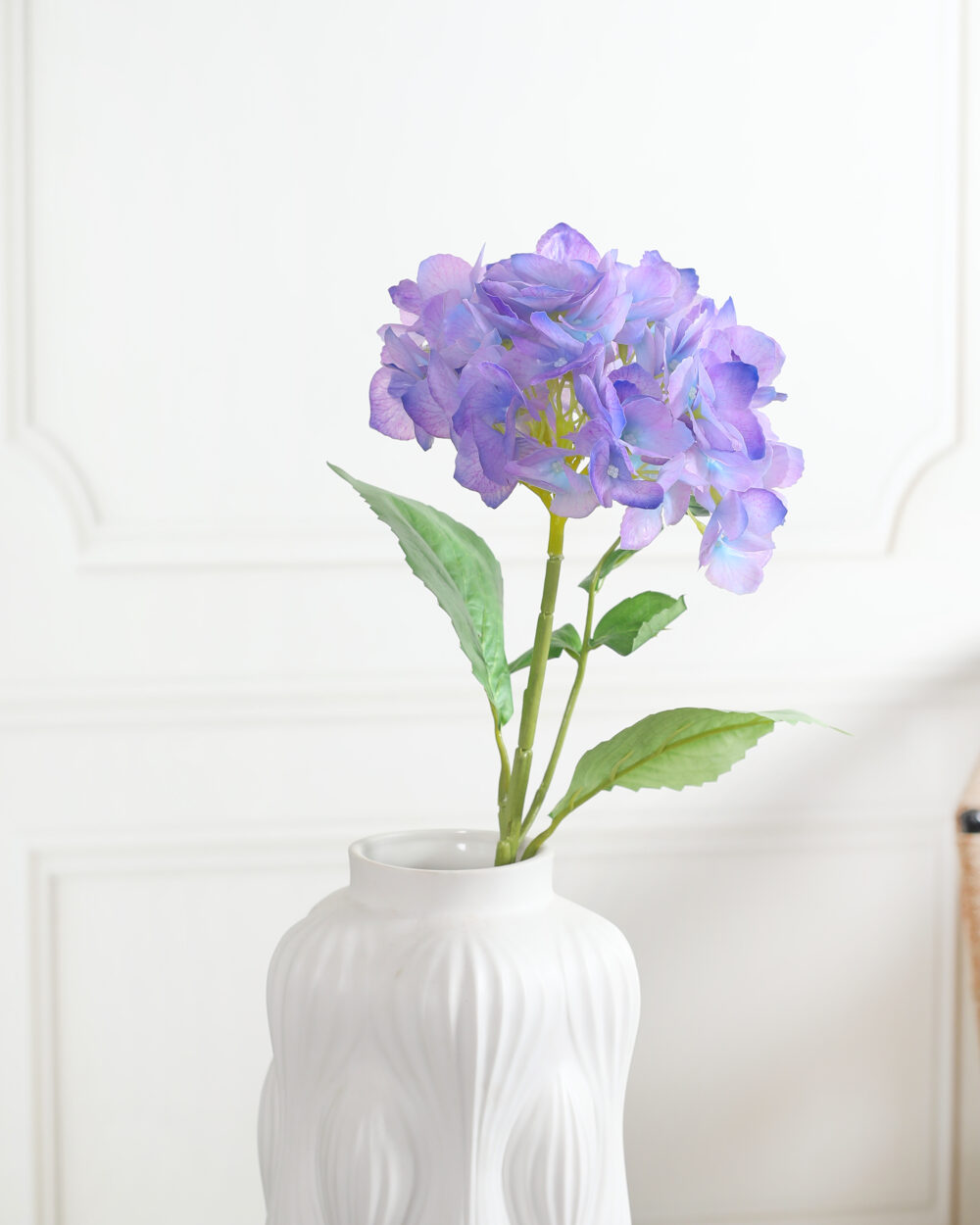 Artificial Real Touch Hydrangea Flower Stem - Purple