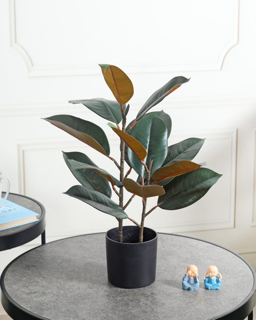 Artificial Rubber Plant With Pot - 1.7 Feet