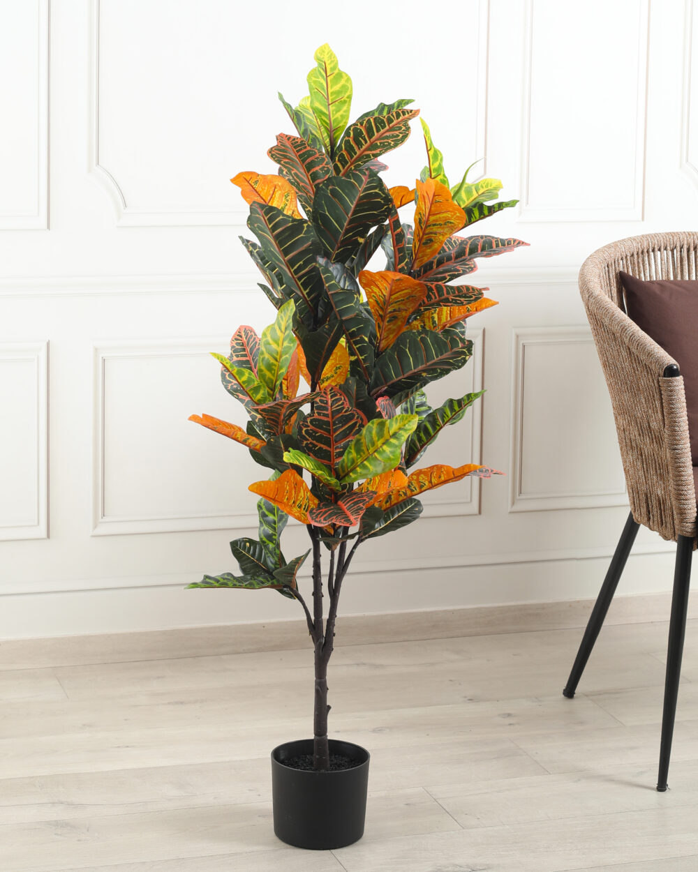 Artificial Croton Plant with Pot - 4 Feet
