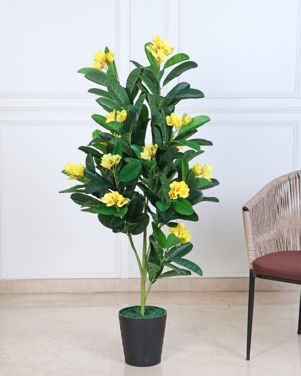 Artificial Frangipani Plant - 4 Feet, Yellow