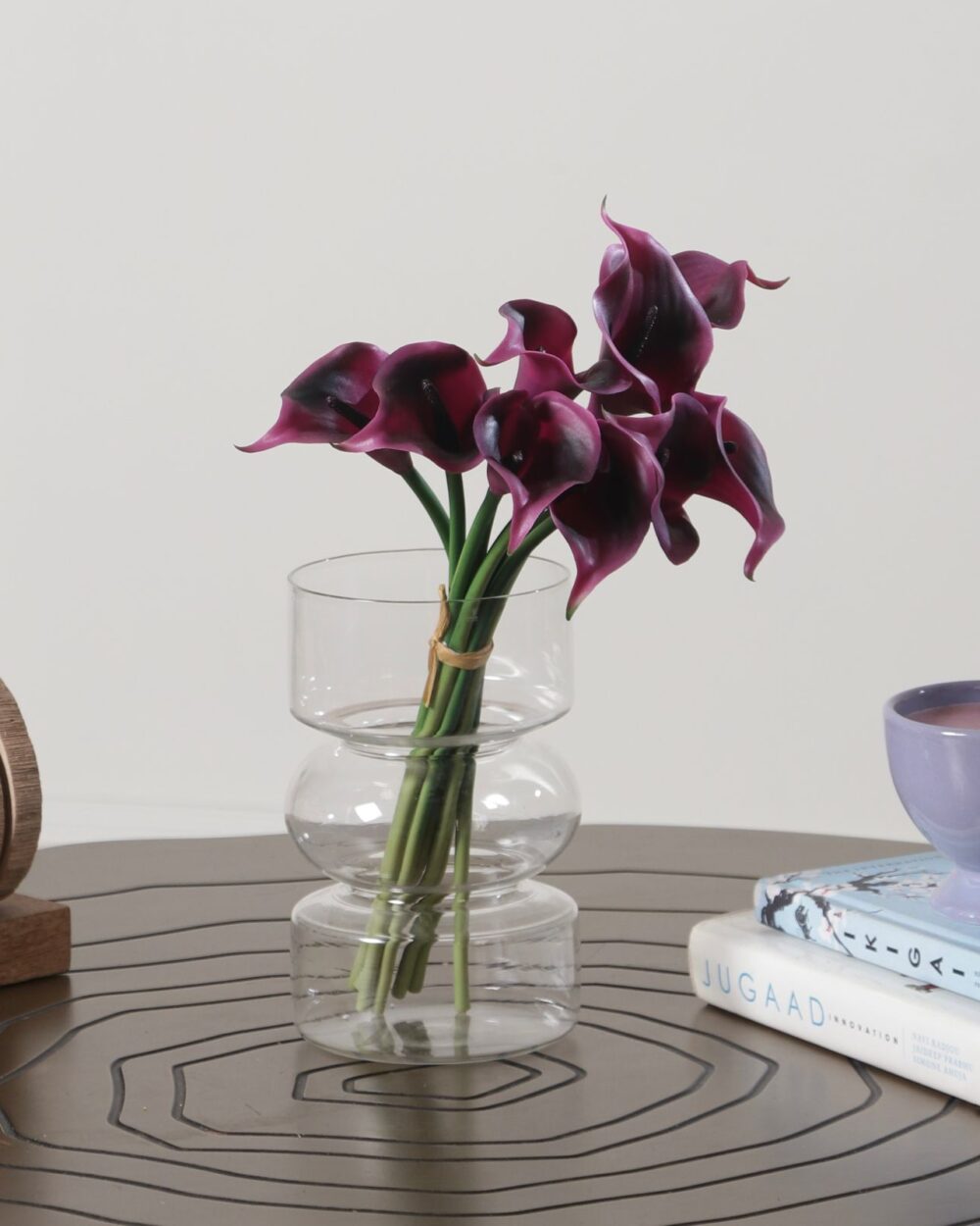 Artificial Real Touch Calla Lily Flower Bunch - Purple