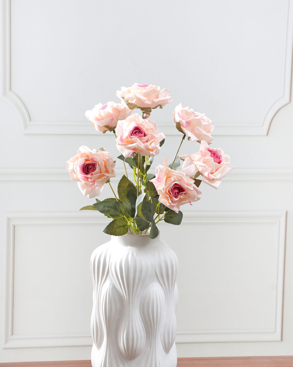 Artificial Camellia Rose Flower Bunch - Light Pink