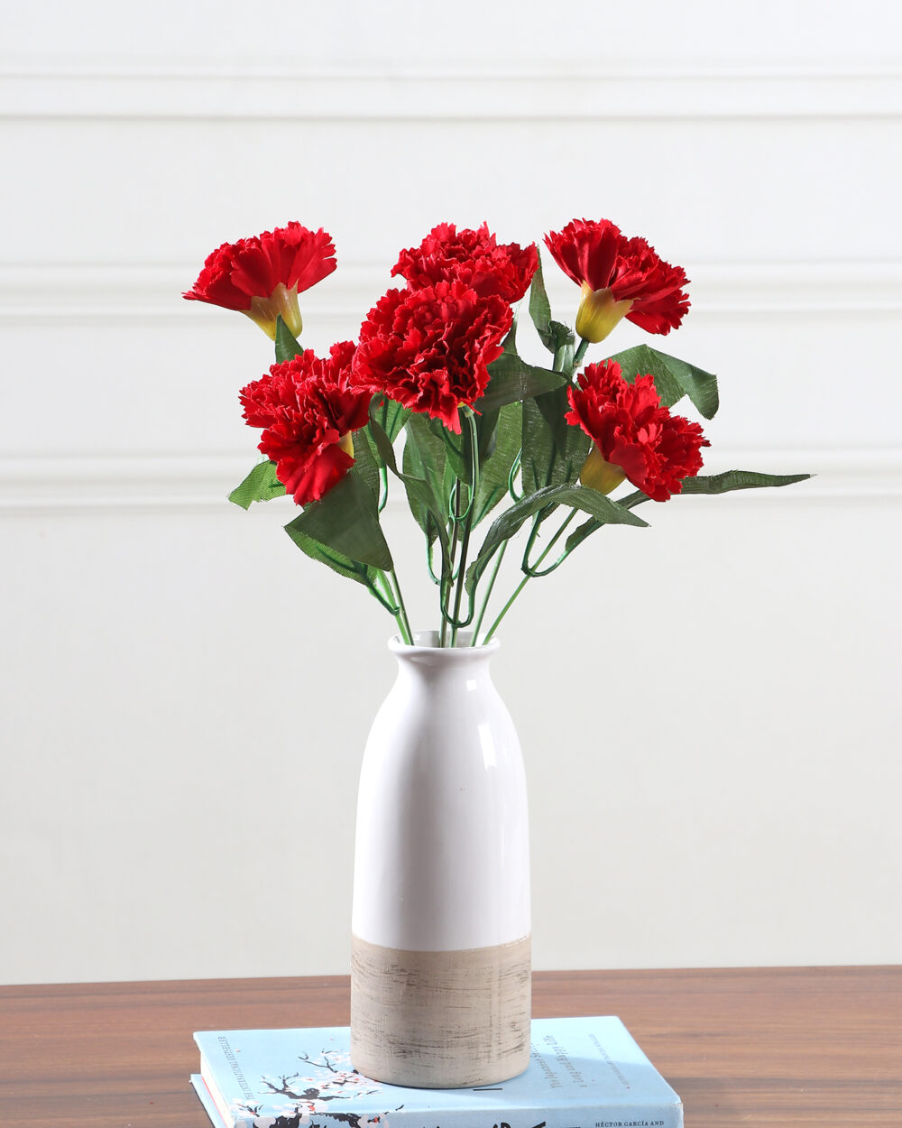 Artificial Carnation Flower Bunch - Red