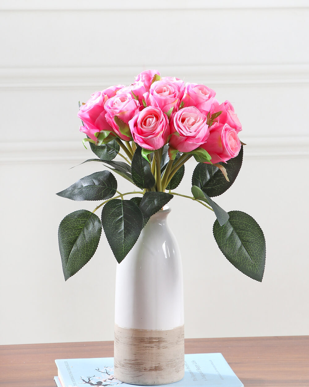 Artificial Camellia Rose Flower Bunch - Pink