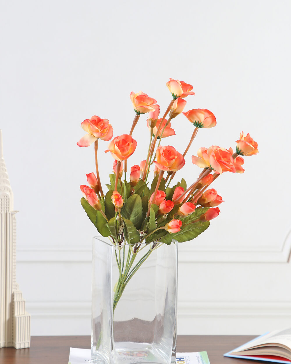 Artificial Camellia Rose Flower - Orange