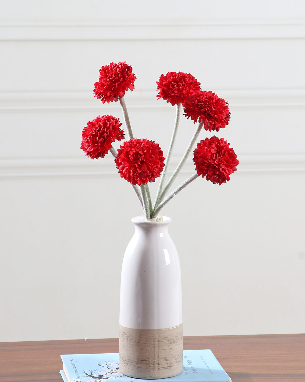 Artificial Chrysanthemum Flower Bunch - Red