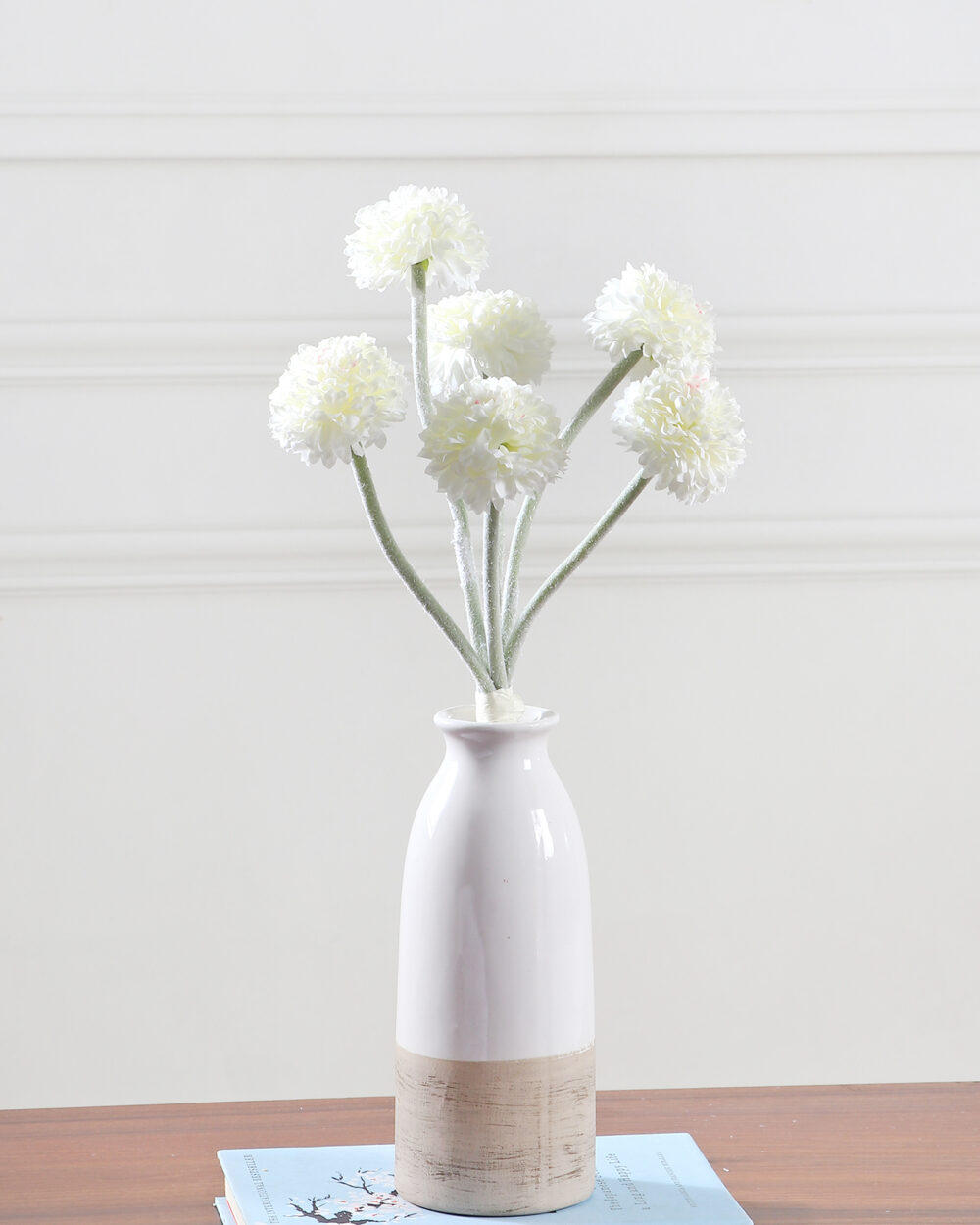 Artificial Chrysanthemum Flower Bunch - White