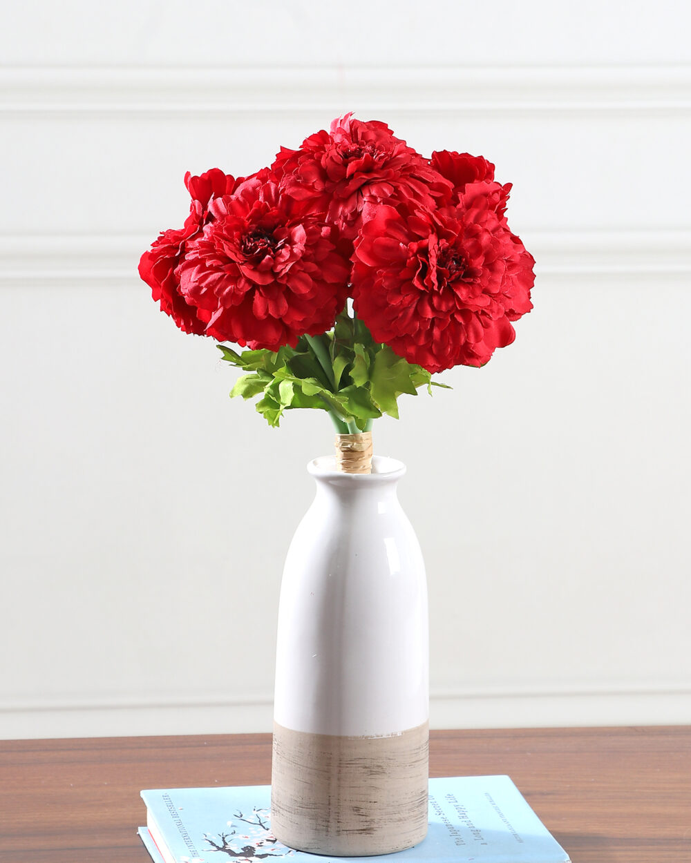 Artificial Marigold Flower Bunch - Red