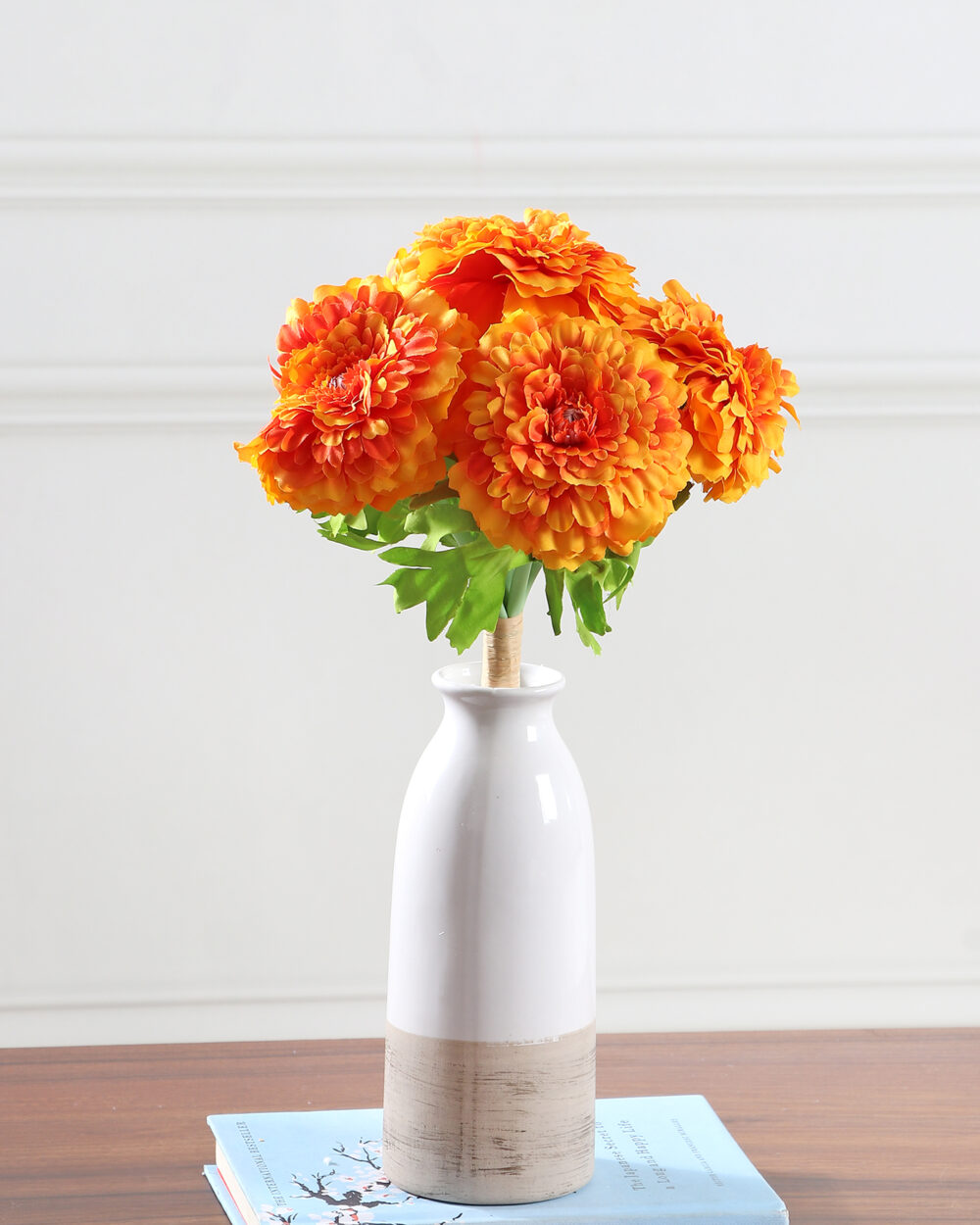 Artificial Marigold Flower Bunch - Orange