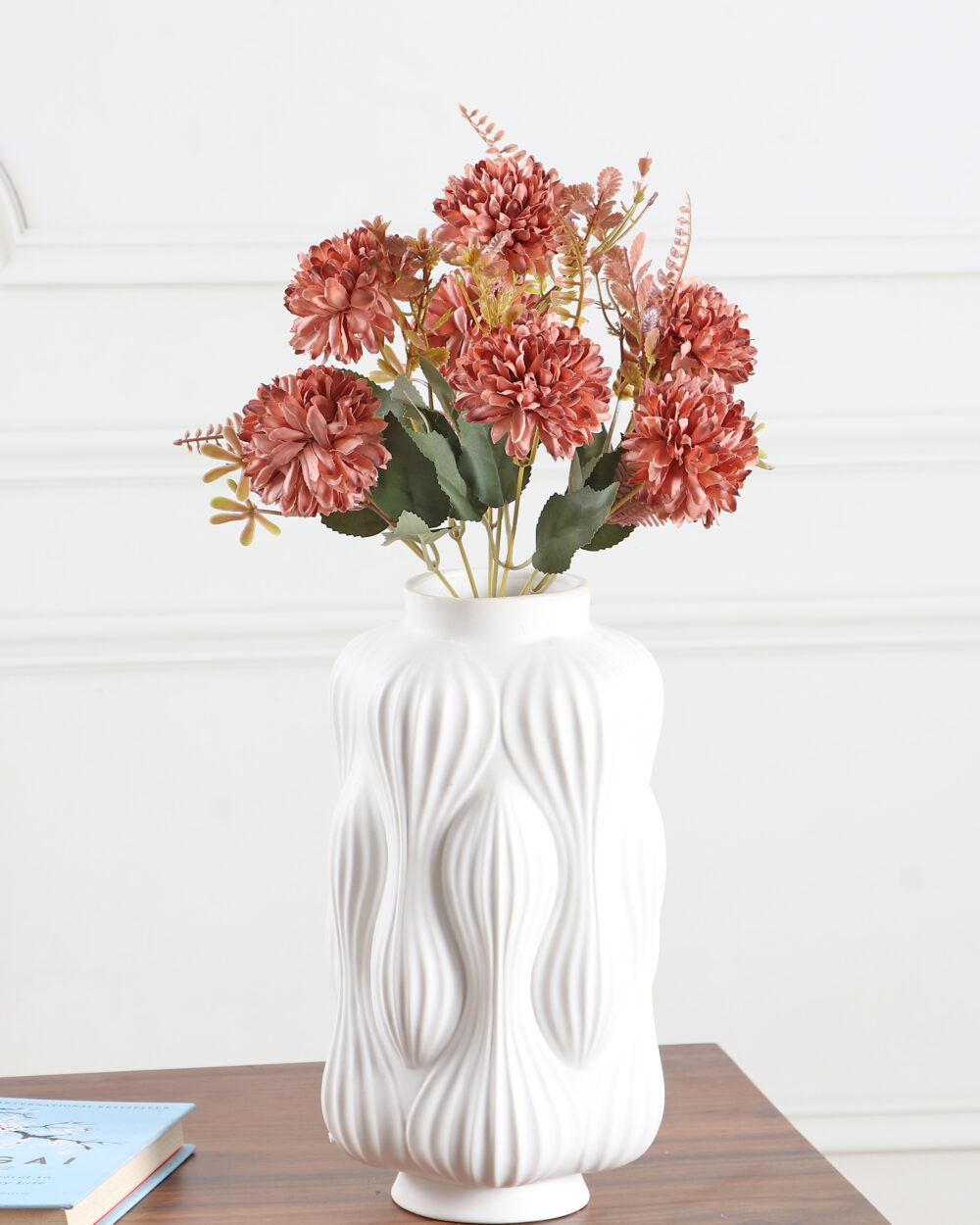 Artificial Chrysanthemum Flower Bunch - Brown