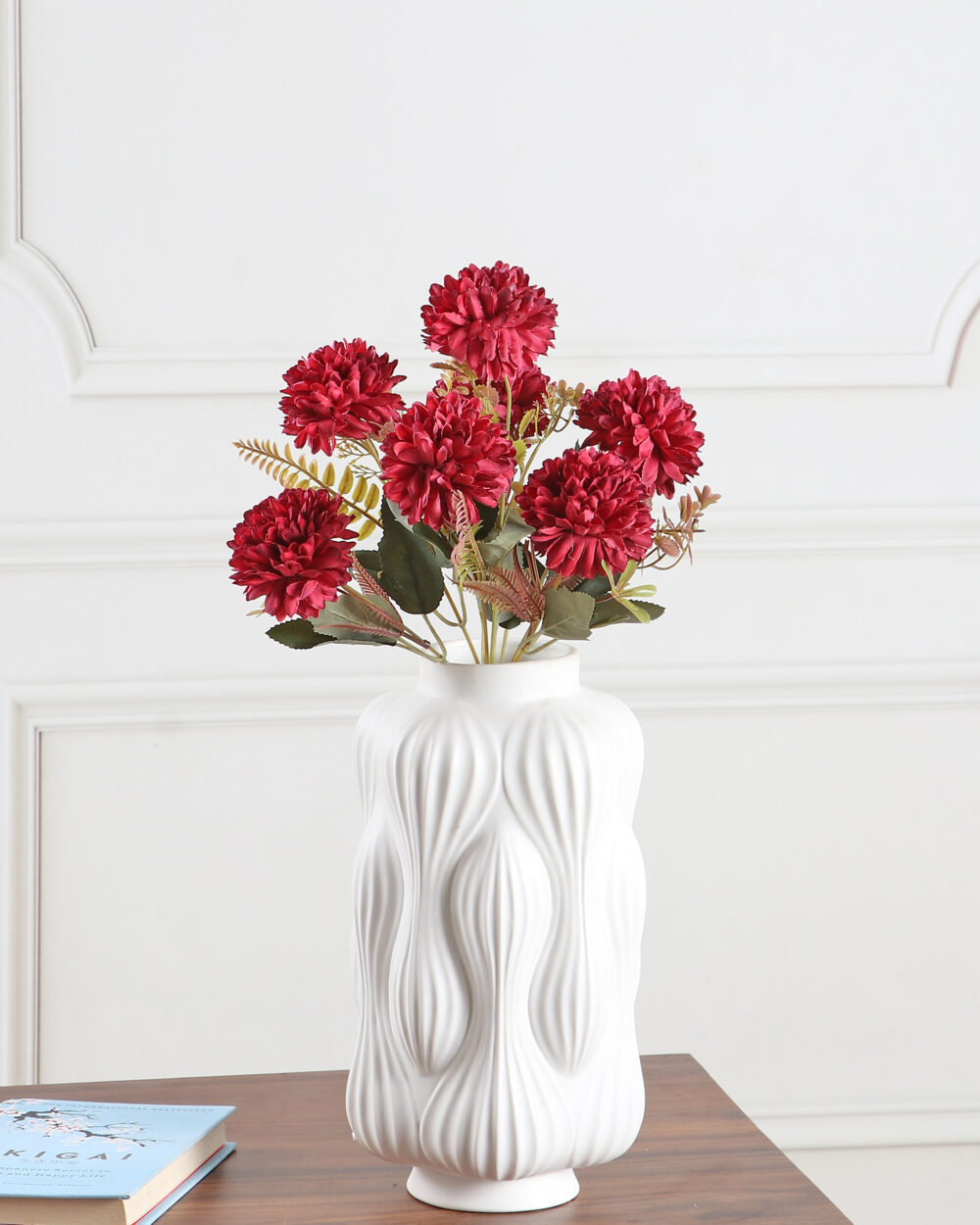 Artificial Chrysanthemum Flower Bunch - Red