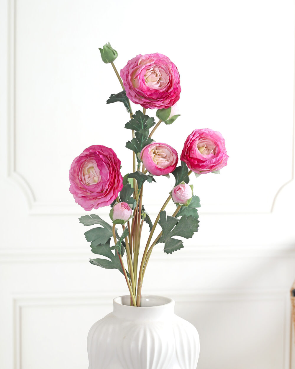 Artificial Camellia Rose Flower Bunch - Purple