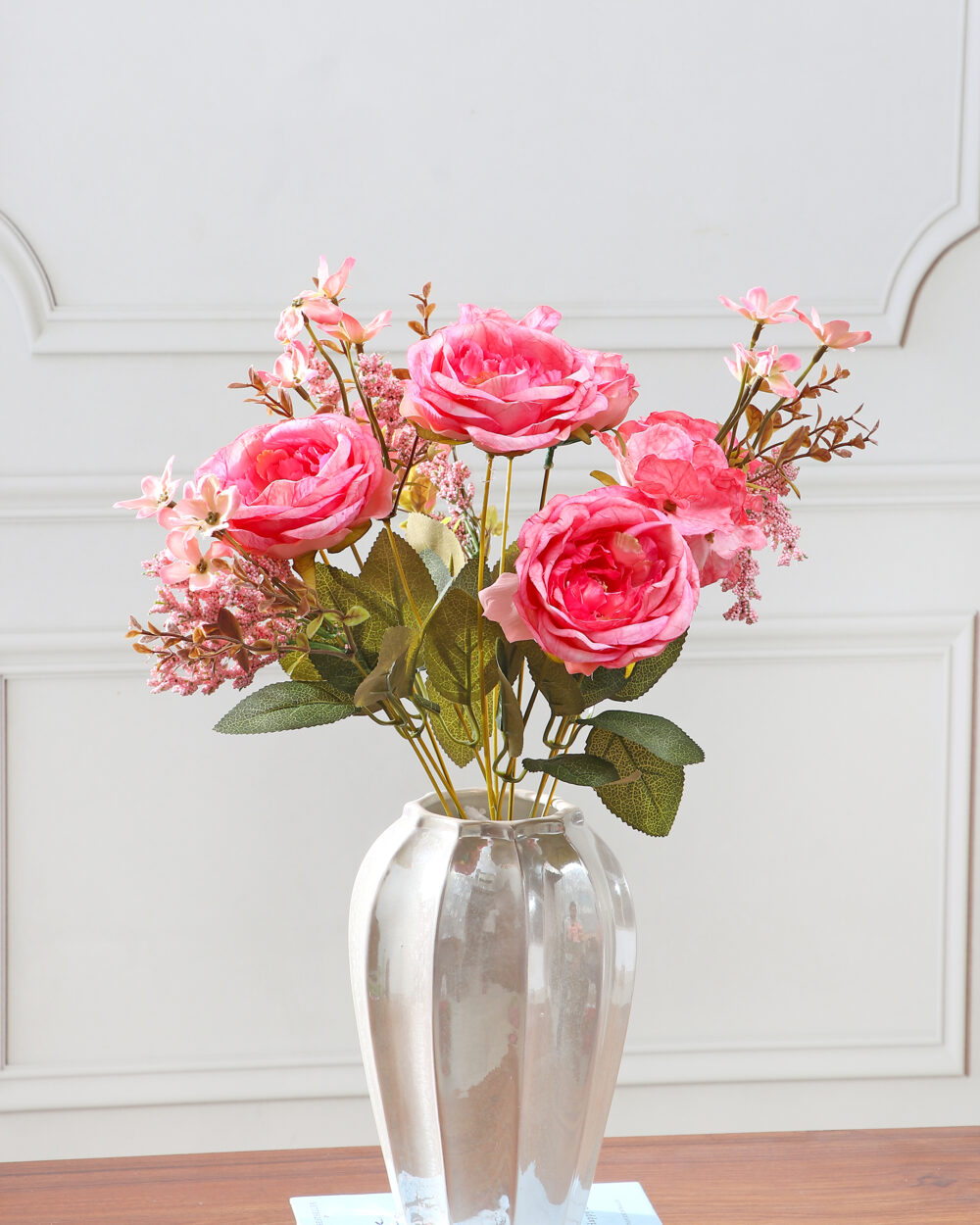 Artificial Autumn Peony Flower Bunch - Pink