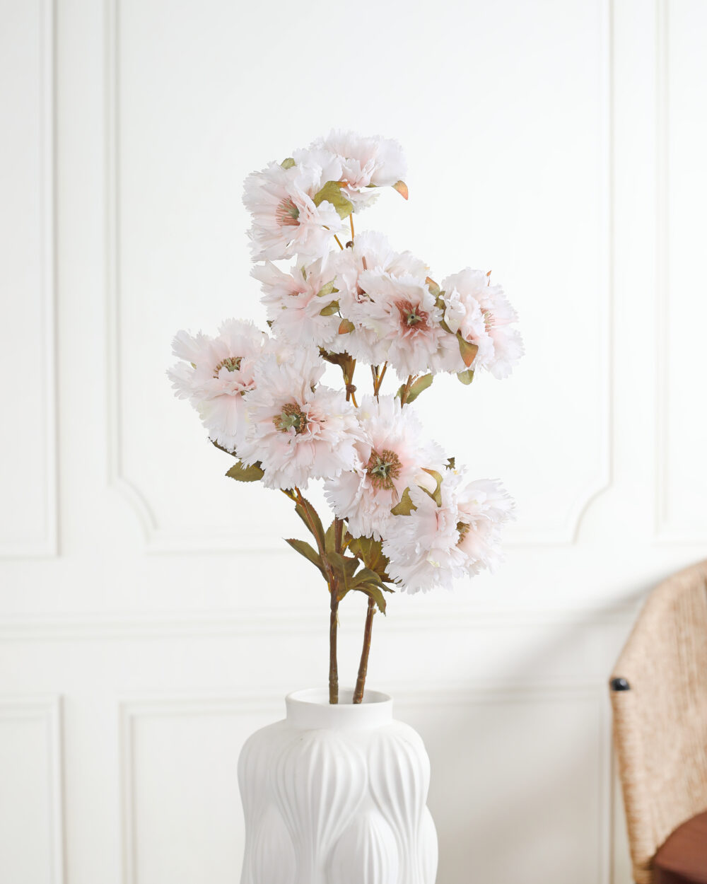 Faux Carnation Flower Stems - Off White, Pack of 2