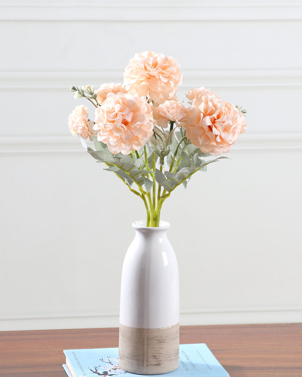 Artificial Chrysanthemum Flower Bunch - Peach