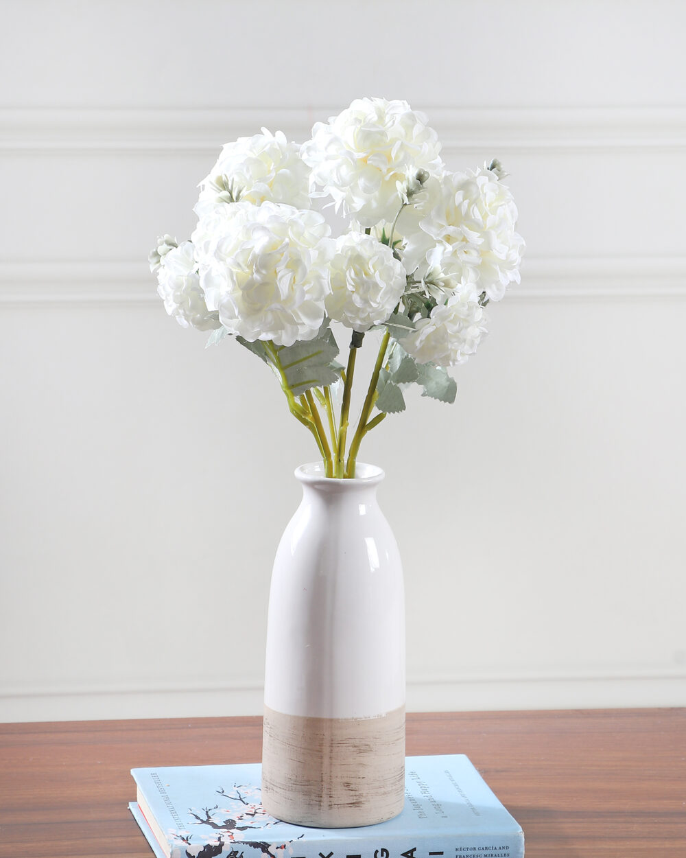 Artificial Chrysanthemum Flower Bunch - White