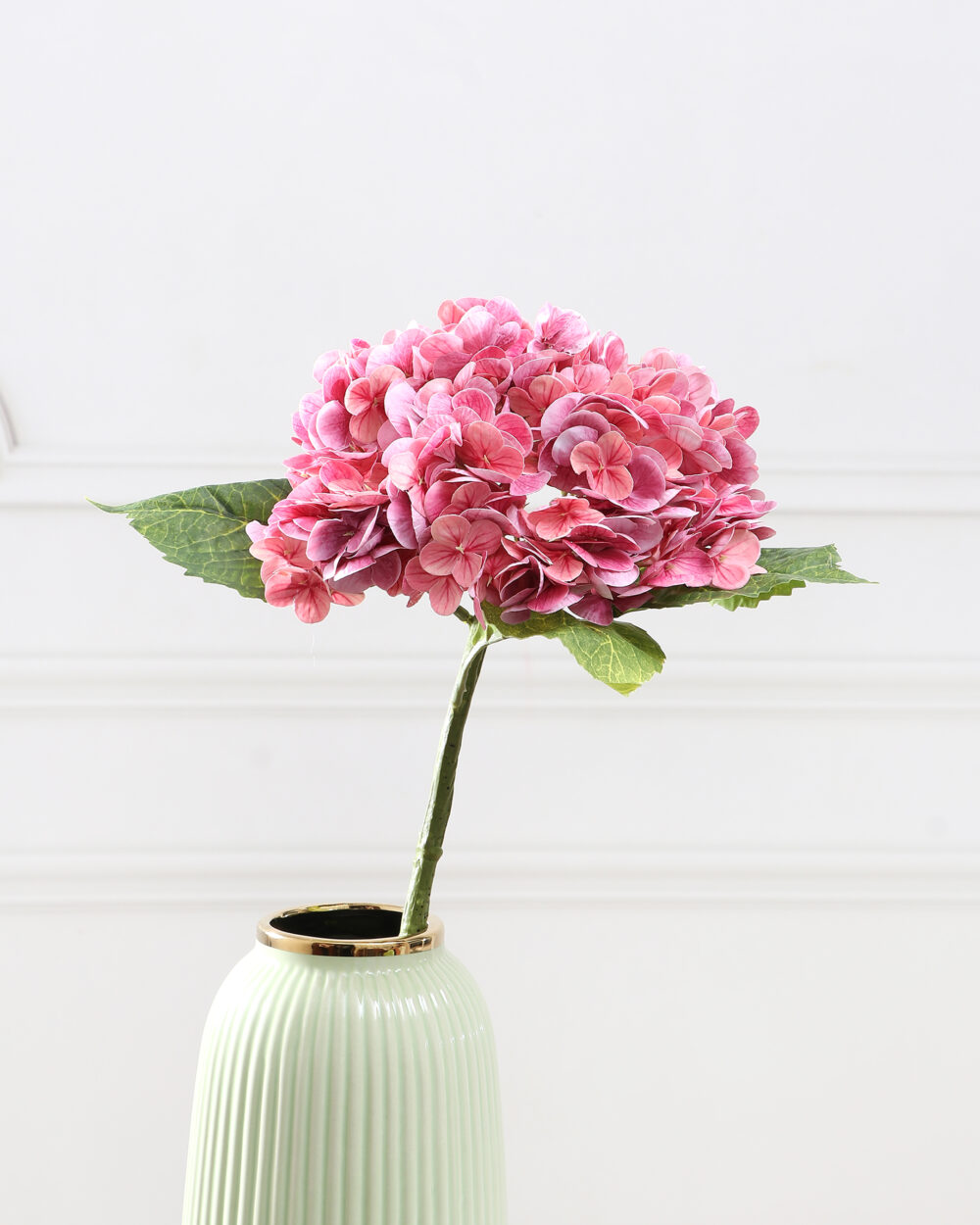 Artificial Real Touch Garden Hydrangea Flower Stem - Dark Pink