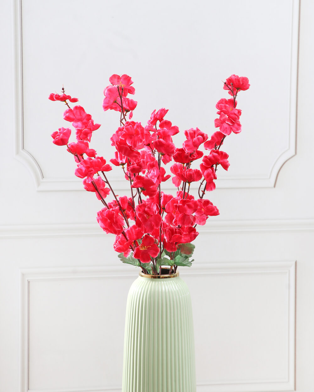 Artificial Peach Blossom Bunch - Dark Pink