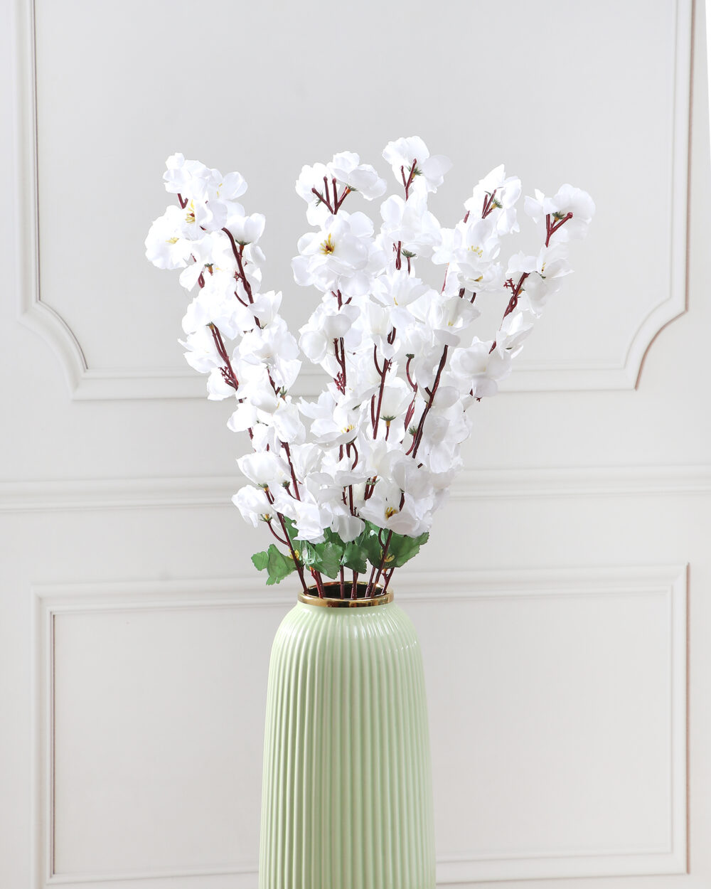 Artificial Peach Blossom Bunch - White