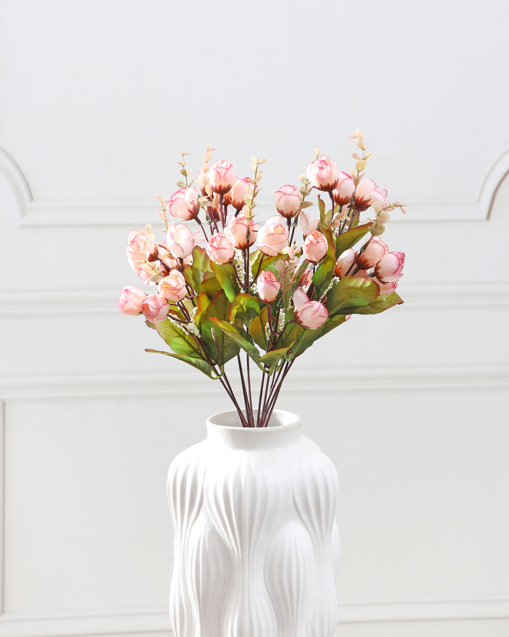 Artificial Camellia Rose Flower Bunch - Beige