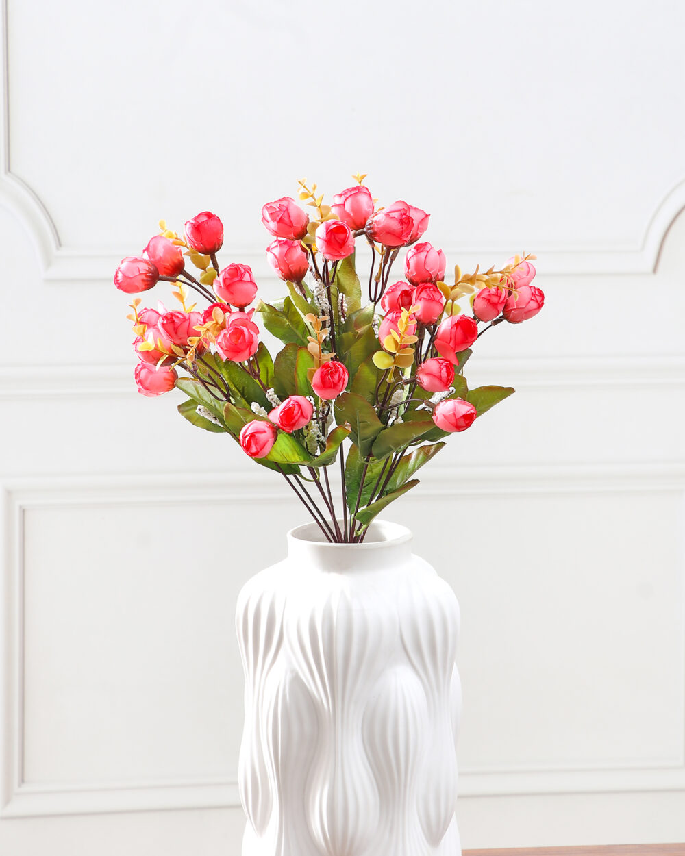 Artificial Camellia Rose Flower Bunch - Pink