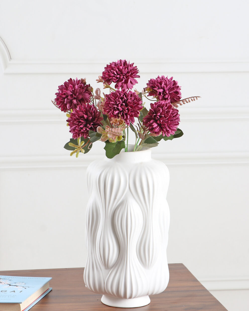 Artificial Chrysanthemum Flower Bunch - Maroon