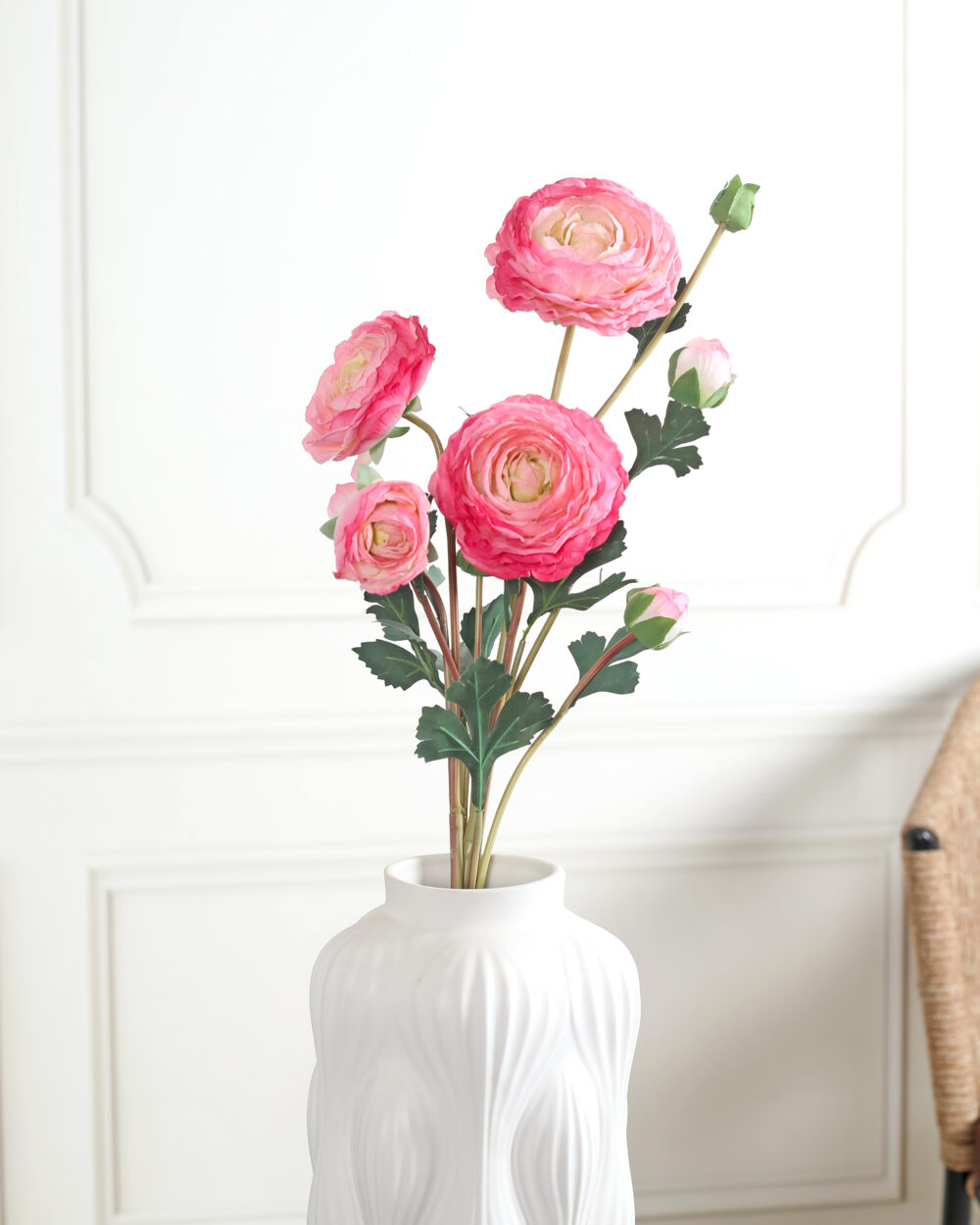 Artificial Camellia Rose Flower Bunch - Pink