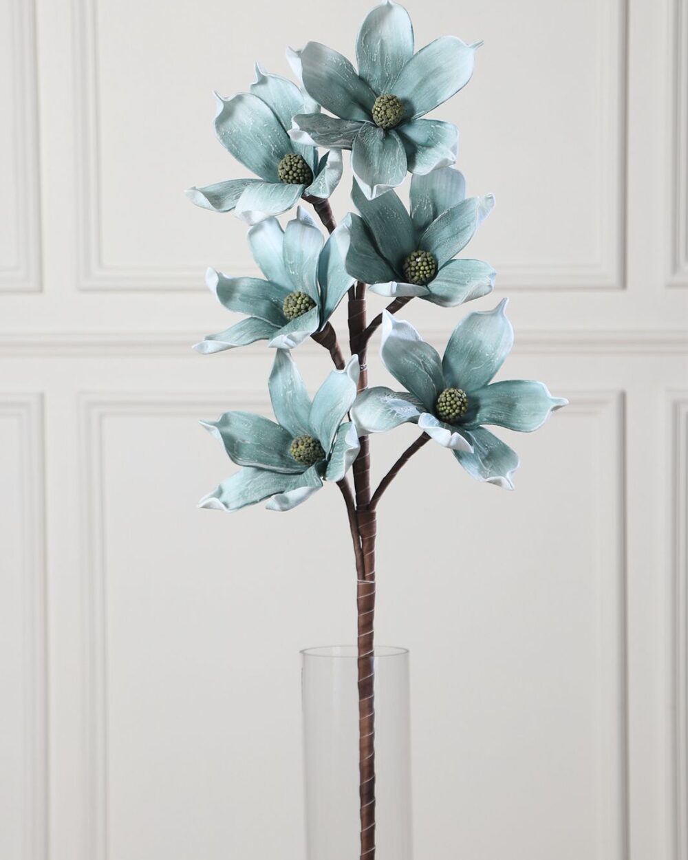 Artificial Magnolia Foam Flower Stem - Blue