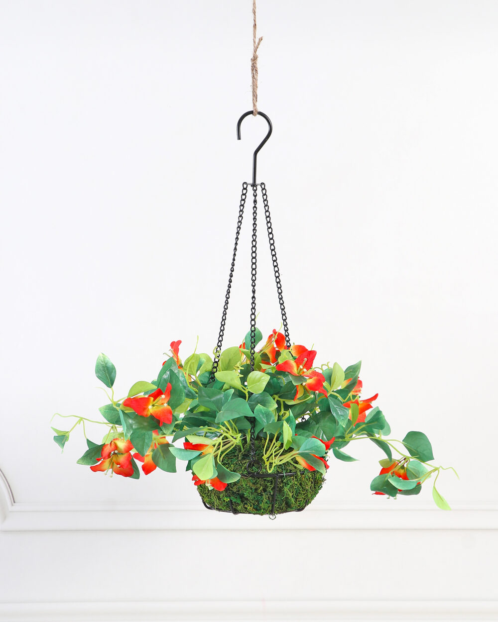Artificial Hanging Bougainvillea Plant in Basket - 54 cm