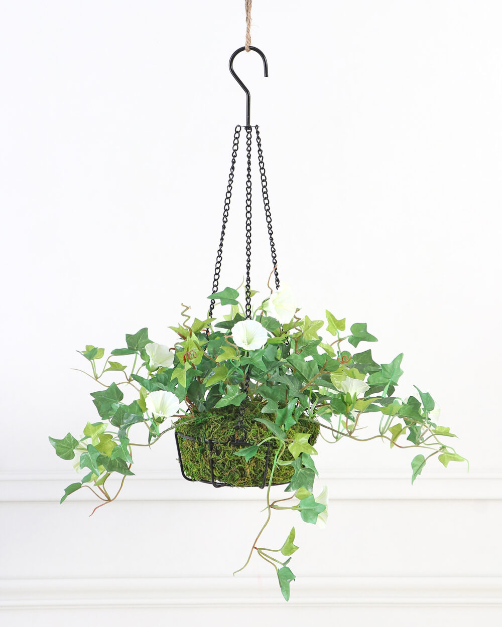 Artificial Hanging Morning Glory Plant in Basket - 54 cm