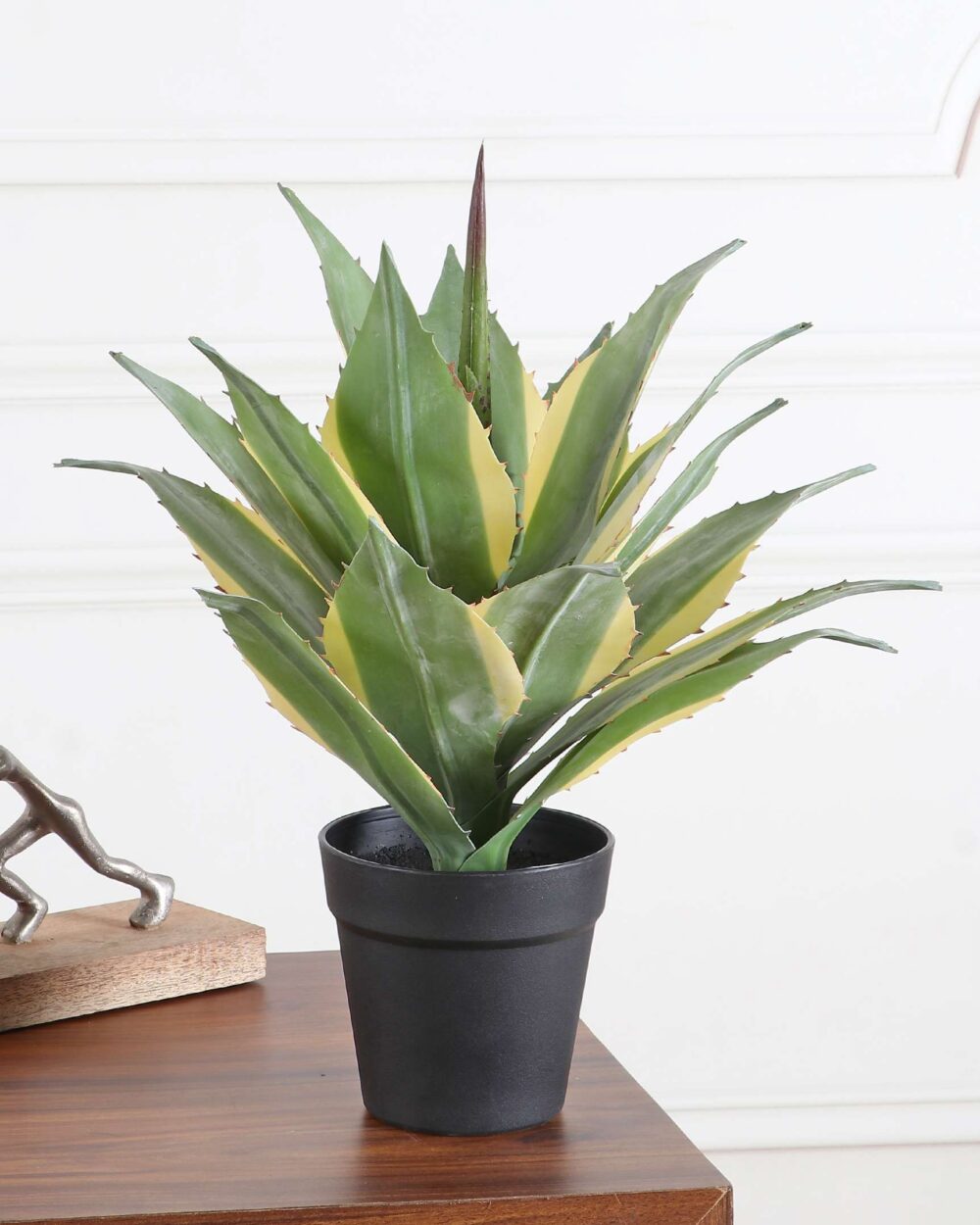 Artificial Variegated Agave Plant with Pot - 1.5 Feet