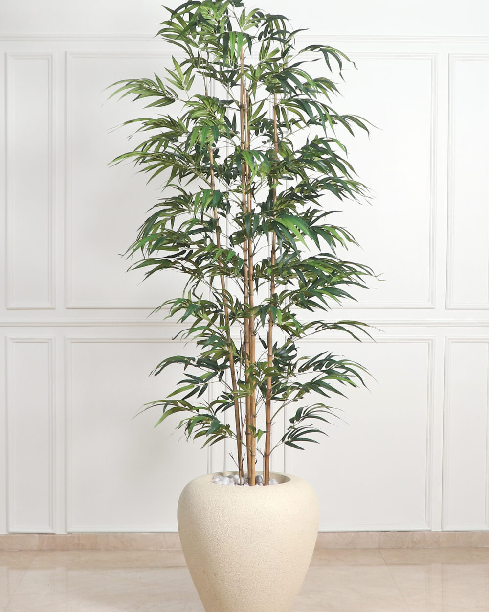 Artificial 100" Bamboo Plant In FRP Planter