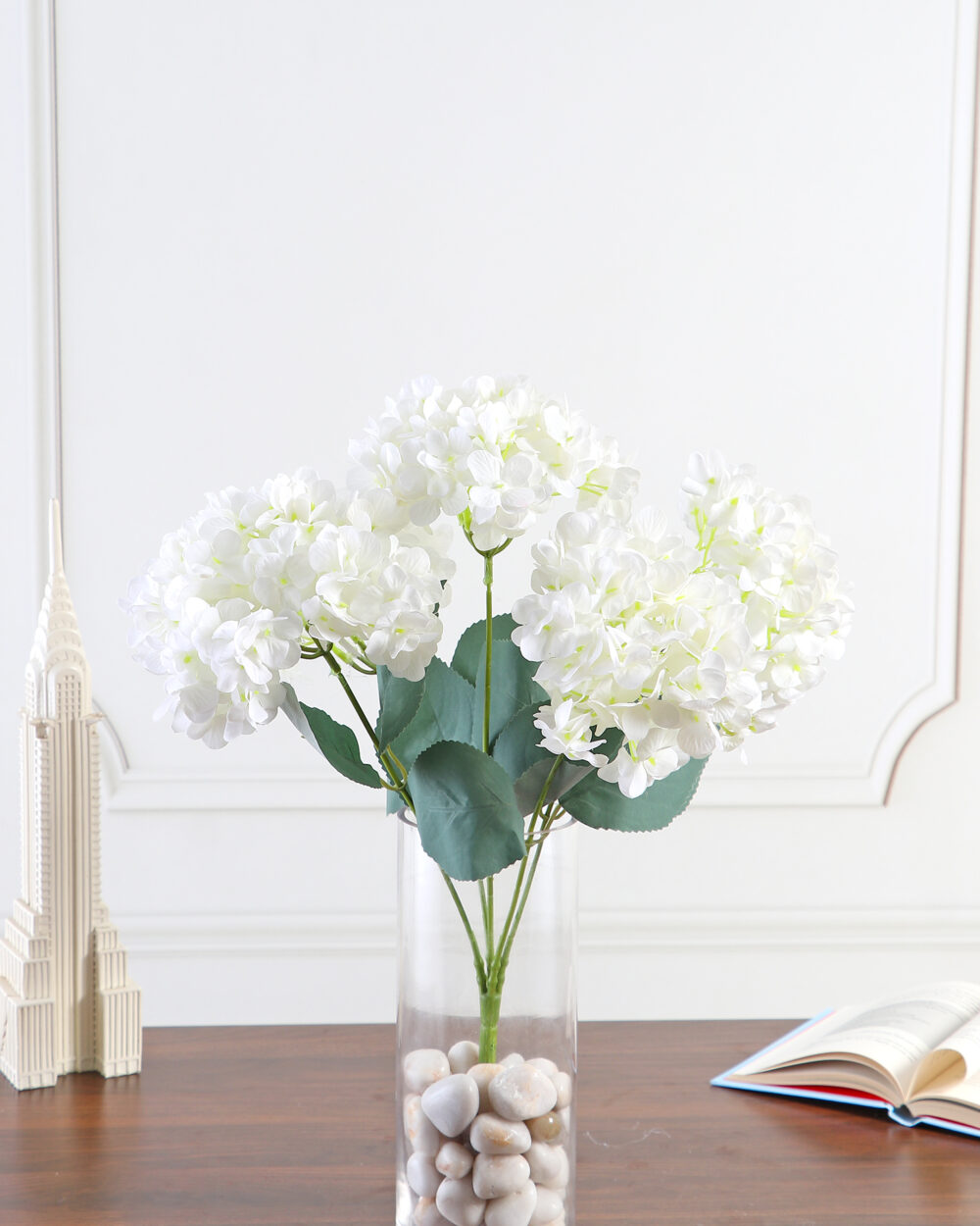 Fourwalls Beautiful New Hydrangea Bunch (52 cm Tall, 5 Heads, White)